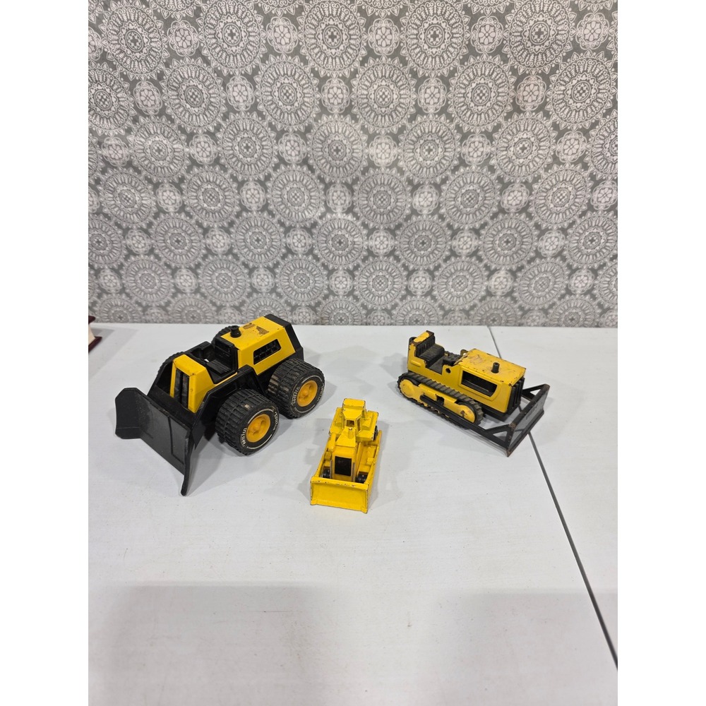 Vintage Tonka Hot Wheels CAT Construction Vehicle‎ Toy Bulldozer Lot of 3 READ